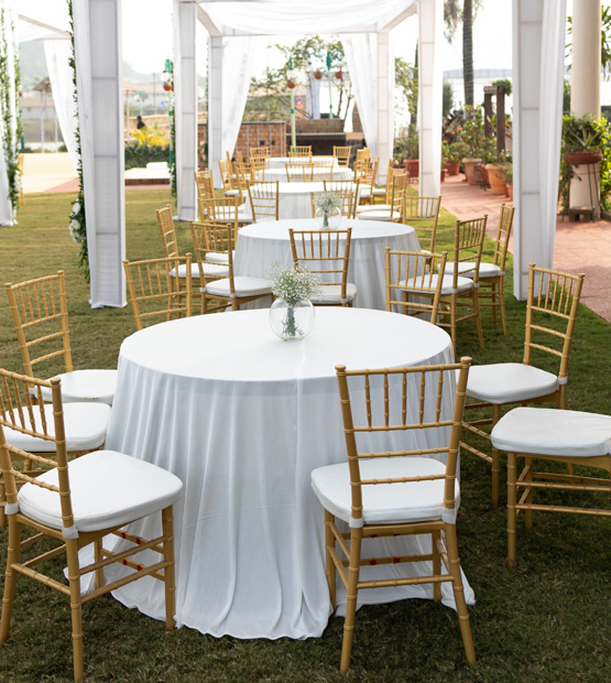 Spacious outdoor seating arrangement for group gatherings at a villa in Lonavala